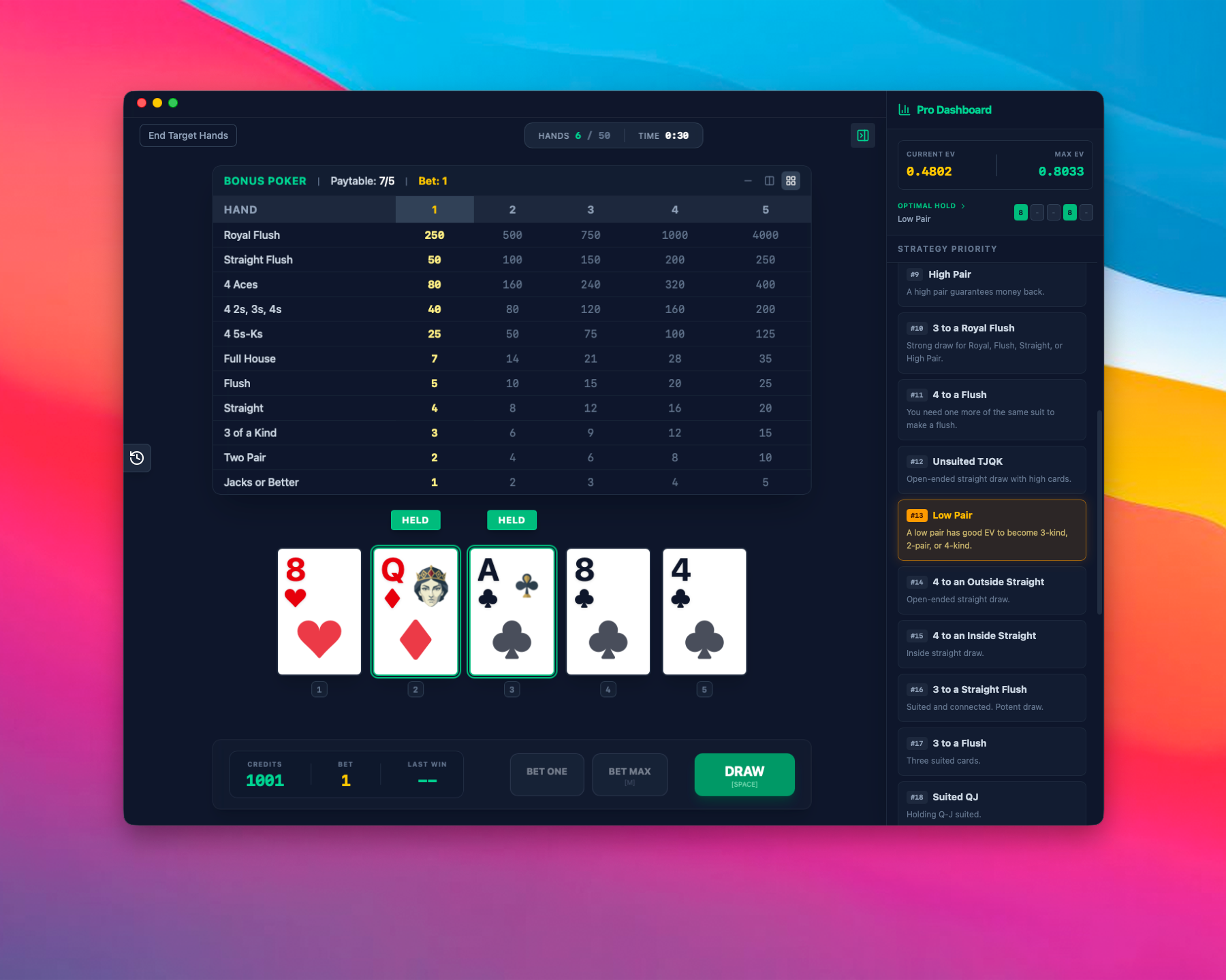 Measure objective improvement.